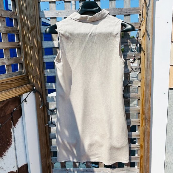 Beach Lunch Lounge Leandra Linen Sleeveless Shift Dress with POCKETS (size S) - Picture 5 of 16